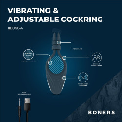 Boners Cockring ajustable vibrant Adjust Vibes 10 Vibrations